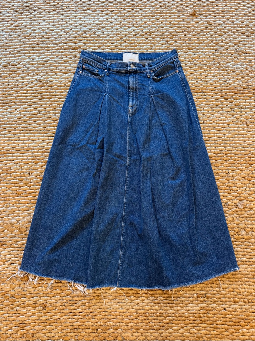 MOTHER The Pleated Maxi Skirt Fray in Perfect Drug size 32
